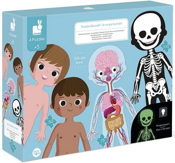 Janod Corps humain - Casse-tête éducationnel 4 en 1 (5+)
