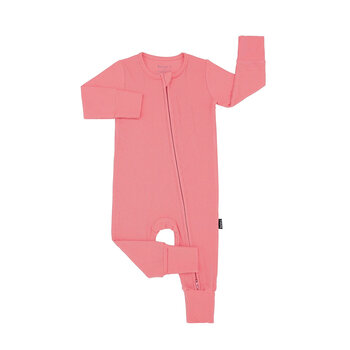 Ribbed Bamboo Footless Sleeper with Fold-over Cuffs - Candy Pink Ribbed Bamboo Footless Sleeper with Fold-over Cuffs - Candy Pink