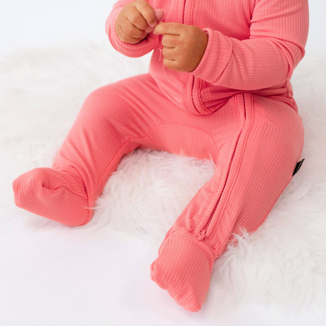 Belan . J Dormeuse côtelé avec pieds rabattables - Candy pink (6-12m/2T)