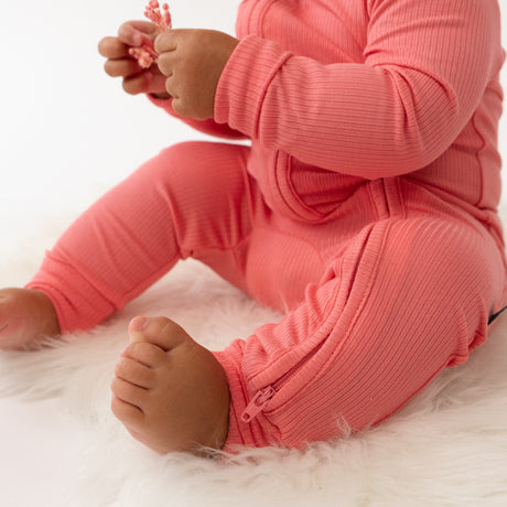 Belan . J Dormeuse côtelé avec pieds rabattables - Candy pink (6-12m/2T)