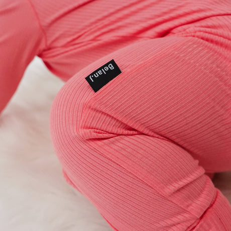 Belan . J Dormeuse côtelé avec pieds rabattables - Candy pink (6-12m/2T)