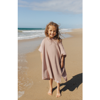 Current Tyed Clothing Poncho de plage gaufré - Dusty rose (1-3ans/3-6ans)