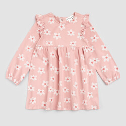 Miles the label Robe en jersey rose à imprimé marguerites pixélisées (2ans/10ans)
