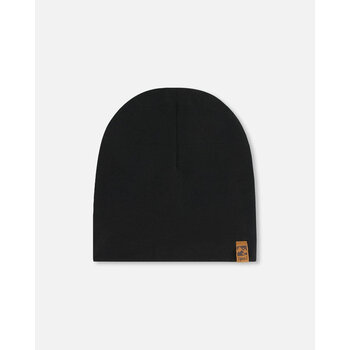 Deux Par Deux Tuque en jersey noir (2/6ans-7/14ans)