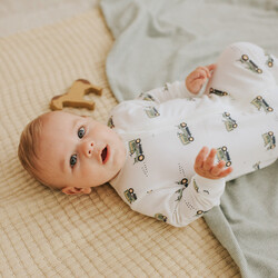 Petit Lem Lawnmower Print Sleeper (Newborn/12m)