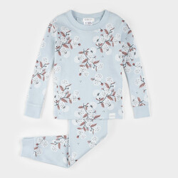 Petit Lem Hydrangea Print on Sky Blue Infant PJ Set (12m/24m)