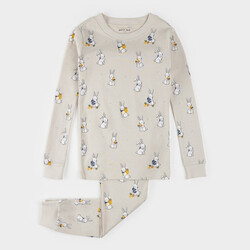 Petit Lem Egg Hunt Print on Crème PJ Set (2yr/7yr)