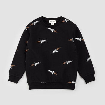 Miles the label Space Shuttle Print on Black Sweatshirt (2yr/10yr)