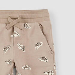 Miles the label Dino Fossil Print on Taupe Shorts(2yr/10yr)