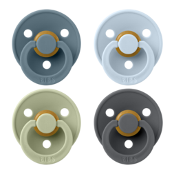 Bibs Ensemble de 4 suces en latex (0+mois) - Petrol/Sage/Baby blue/Iron