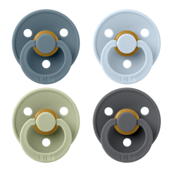 Bibs Ensemble de 4 suces en latex (0+mois) - Petrol/Sage/Baby blue/Iron