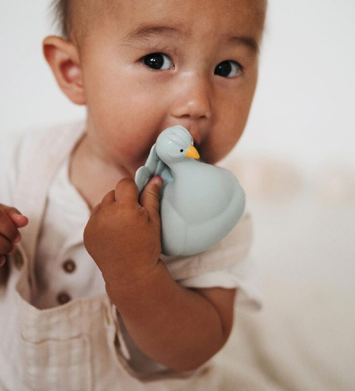 Natruba Natural rubber bath toy - Peacock Light blue