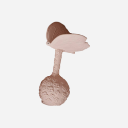 Natruba Hochet de dentition en caoutchouc naturel - Papillon rose