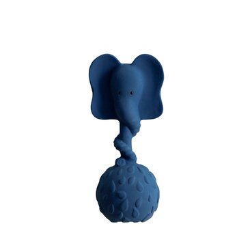 Natruba Natural rubber teething rattlel - Elephant bleu