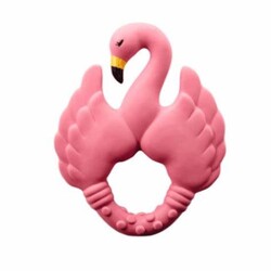 Natruba Natural rubber teething ring - Flamingo