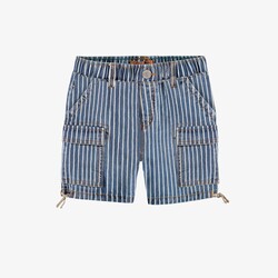 Souris Mini Short bleu et blanc à rayures en denim cheminot (3ans/10ans)