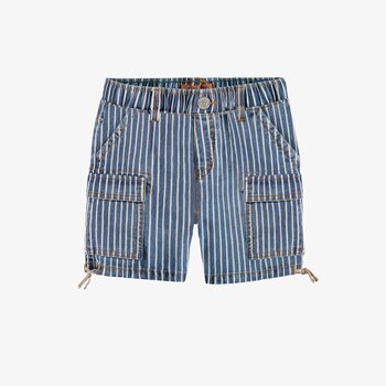 Souris Mini Short bleu et blanc à rayures en denim cheminot (3ans/10ans)