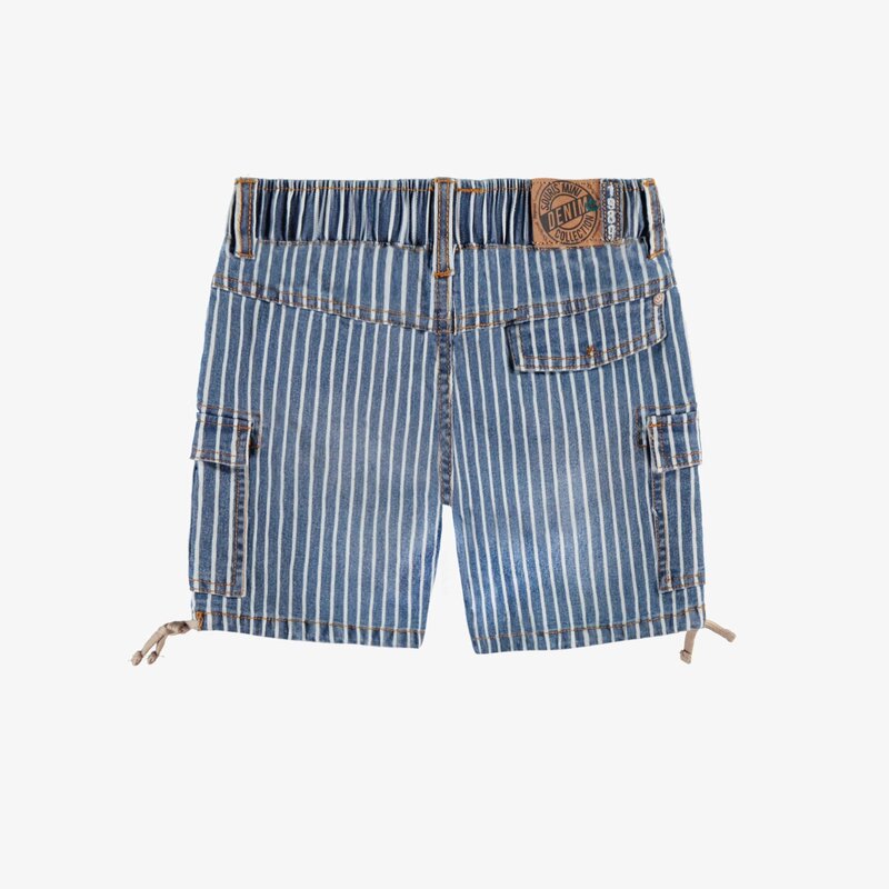 Souris Mini Blue striped denim bermuda shorts, child