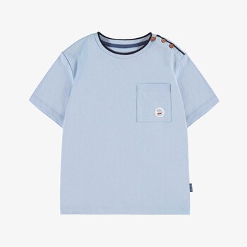 Souris Mini Blue t-shirt in waffled jersey, child
