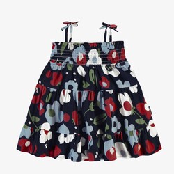 Souris Mini Navy dress with floral all over print