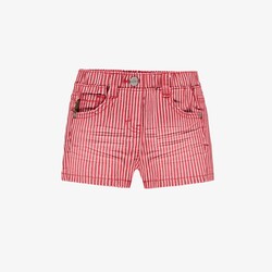 Souris Mini Red and white striped denim shorts