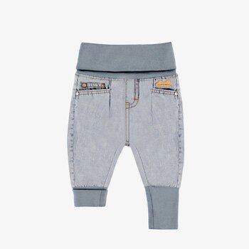 Souris Mini Pantalon évolutif bleu pâle en denim léger (0-6m/12-24m)