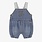 Souris Mini Salopette bleu et blanche à rayures en denim cheminot (0-3m/12-18m)