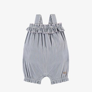 Souris Mini Blue and cream one piece with vertical stripes