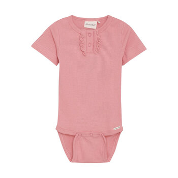 minymo ribbed body suite-candy pink (NB-18m)