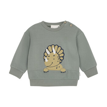 minymo Triceratops Print Sweatshirt - Green