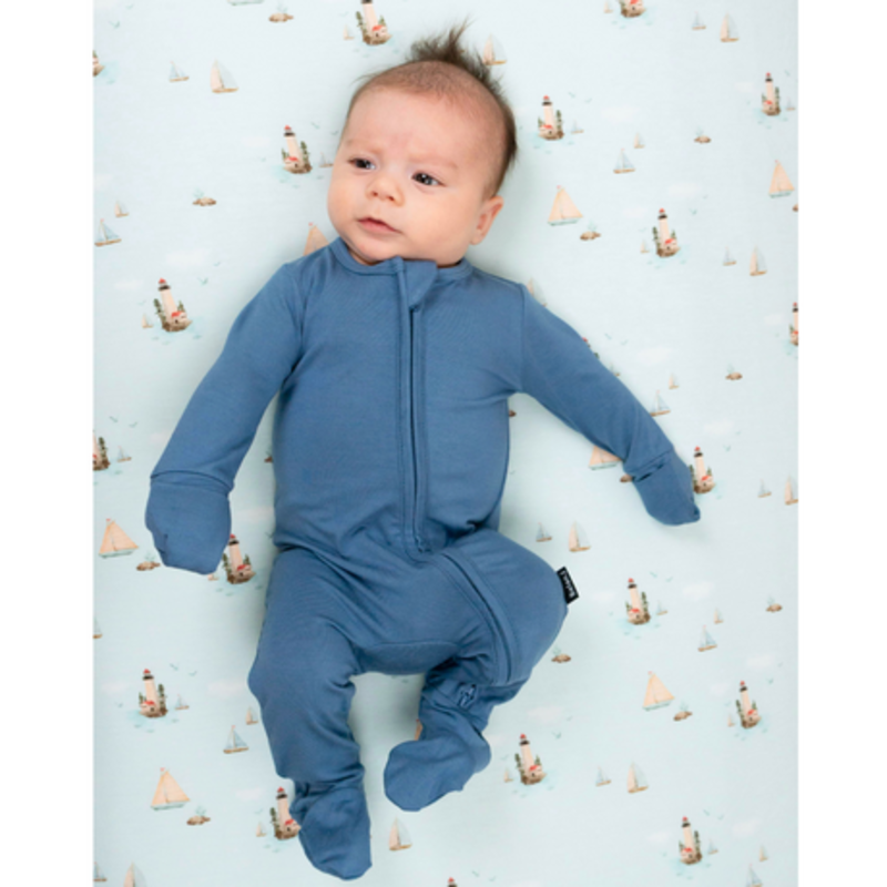 Belan . J Dormeuse avec pieds - Ocean blue (Newborn/3-6m)