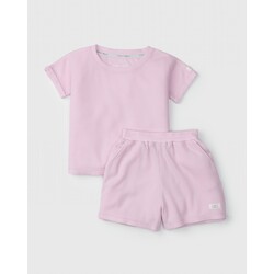 Loulou Lollipop Ensemble T-shirt et short gaufrés - Lilac (2ans/6ans)