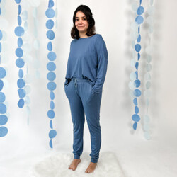 Belan . J Women's L/S Lounge Set - Ocean Blue (XS-S/XL-XXL)