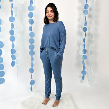 Belan . J Women's L/S Lounge Set - Ocean Blue (XS-S/XL-XXL)