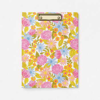 Le Petit Tableau Noir Clipfolio à pince avec bloc-notes - Floral pop