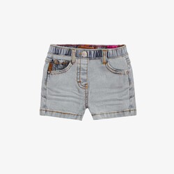 Souris Mini Short de denim bleu pâle effet délavé avec broderies (6-9m/2-3a)