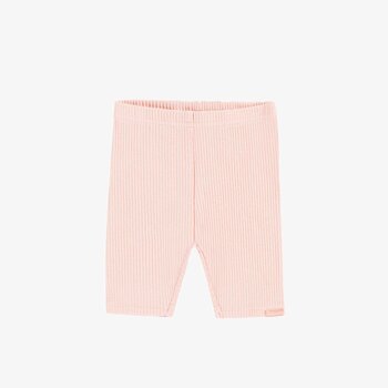 Souris Mini Legging ¾ rose en tricot côtelé (0-3m/2-3a)