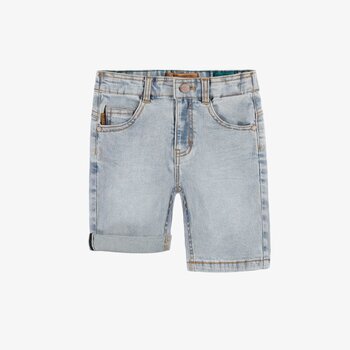 Souris Mini Short bleu pâle effet usé en denim extensible (3-10ans)
