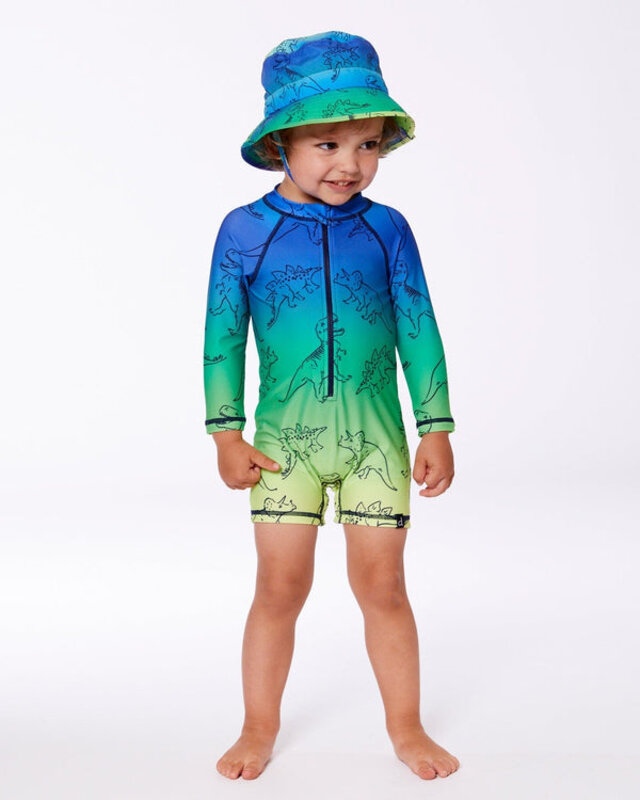 Deux Par Deux Rashguard une-pièce à manches longues imprimé de dino(2-3ans/5-6ans)