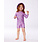 Deux Par Deux Printed Long Sleeve One-Piece Rashguard Old Mauve And Multicolored Butterflies (2-3Y/5-6Y)