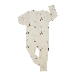 Belan . J Footless Sleeper with Fold-Over Cuffs - Bunnies