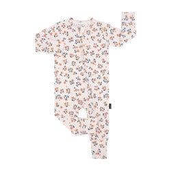 Belan . J Footless Sleeper with Fold-over Cuffs - Peachy Blossom