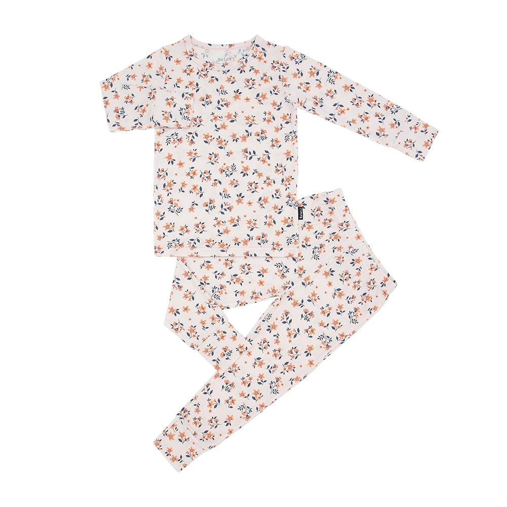 Babyhug Cambric Woven Full Sleeves Embroidered Printed Kurta Pyjama Set - Peach