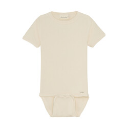 minymo Ribbed Short-Sleeved Onesie - Cream  (NB/18m)
