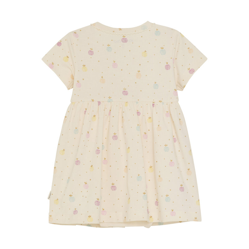 minymo Fruit print onesie dress with shiny gold  (NB/18m)
