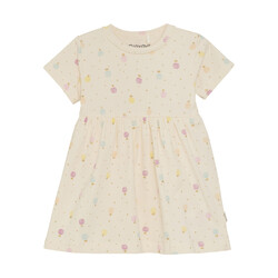 minymo Fruit print onesie dress with shiny gold (NB/18m)