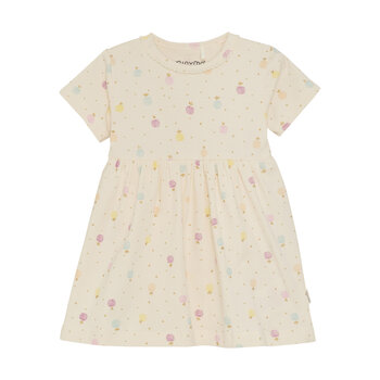 minymo Fruit print onesie dress with shiny gold (NB/18m)