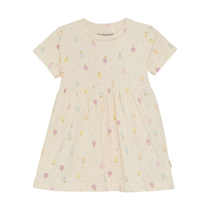 minymo Fruit print onesie dress with shiny gold  (NB/18m)