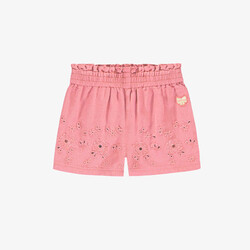 Souris Mini Short rose avec broderies ajourées de fleurs (6-9m/2-3ans)