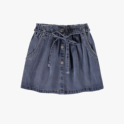 Souris Mini Medium blue flared skirt in lyocell denim (3-10ans)
